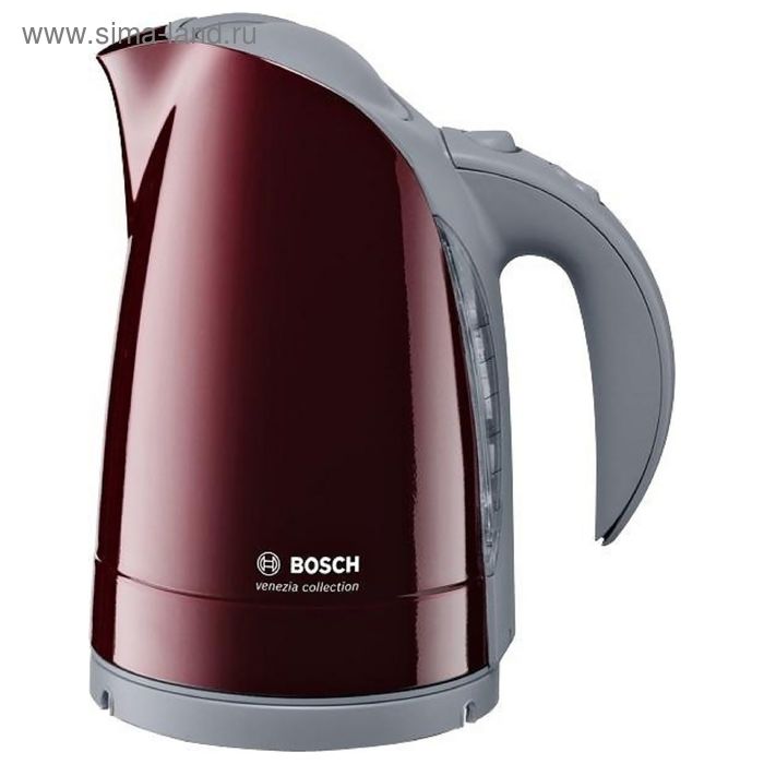 Чайник электрический Bosch TWK6008, пластик, 1.7 л, 2400 Вт, бордовый - Фото 1