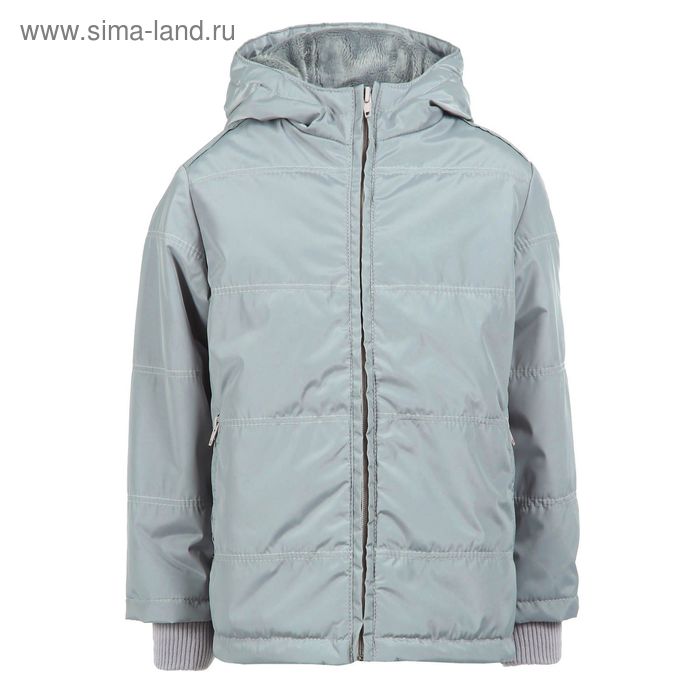 Куртка для мальчиков демисезонная, рост 128 см, цвет серый 17-447 - Фото 1