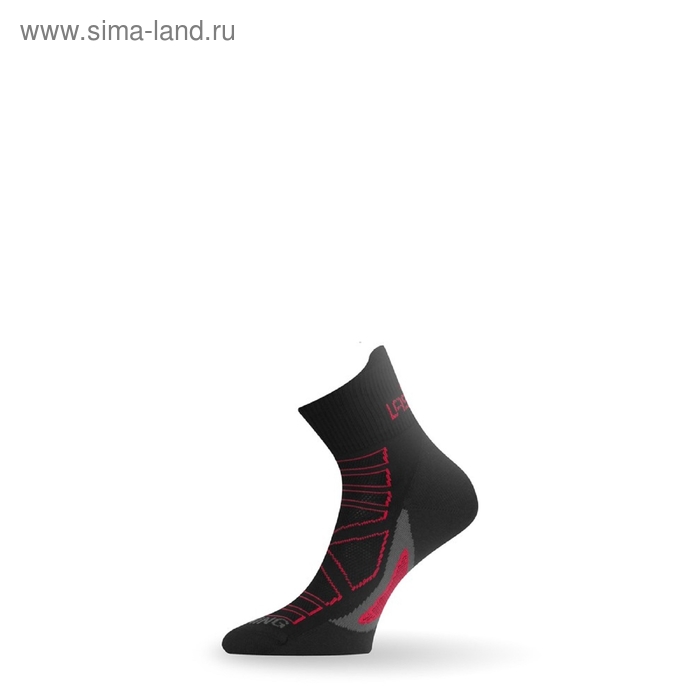 Носки летние, синтетика, цвет чёрные с красной полоской, размер M - Фото 1