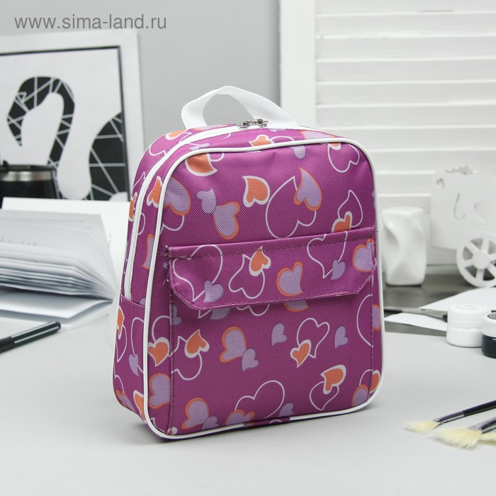Рюкзак детский, отдел на молнии, наружный карман, цвет малиновый - Фото 1
