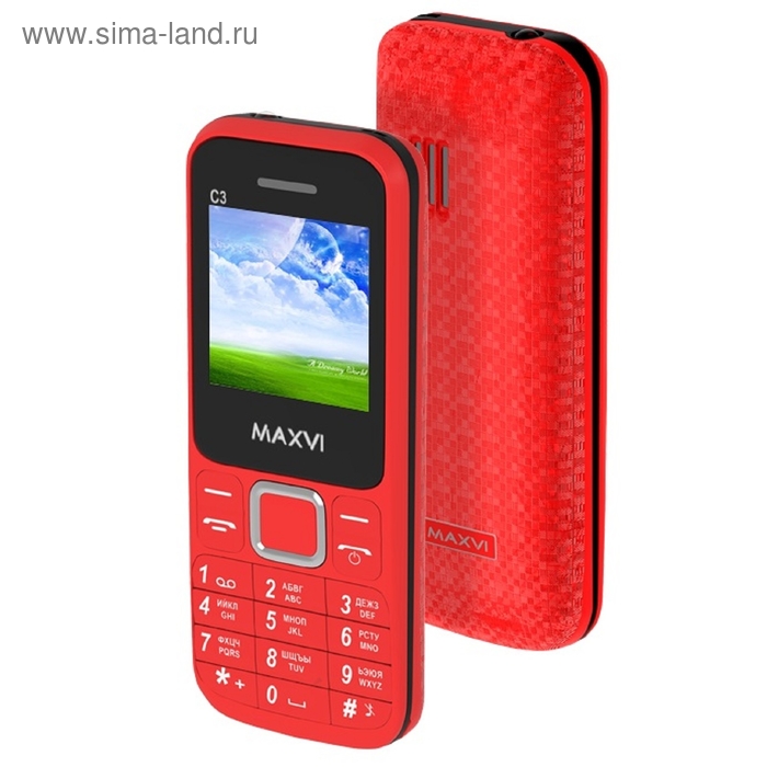 Сотовый телефон Maxvi C3, без СЗУ в комплекте, красный - Фото 1