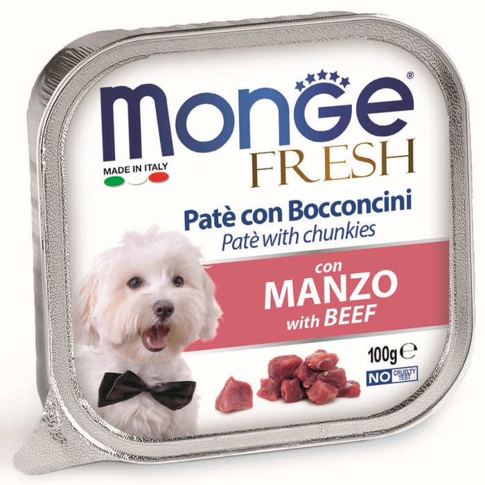 Влажный корм Monge Dog Fresh для собак, говядина, ламистер, 100 г - Фото 1