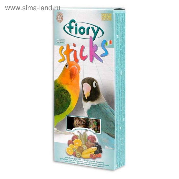 Лакомство FIORY Sticks для средних попугаев, с фруктами, 2×60 г - Фото 1
