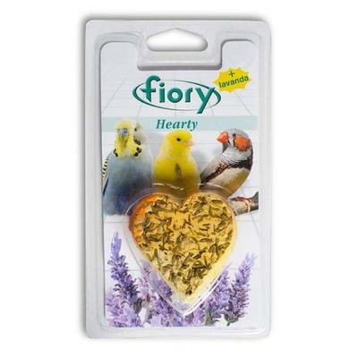 Био-камень для птиц FIORY earty, с лавандой в форме сердца, 45 г