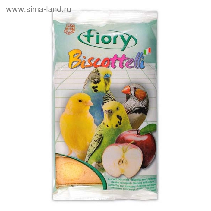 Лакомство FIORY Biscottelli для птиц, бисквит, с яблоком, 35 г - Фото 1
