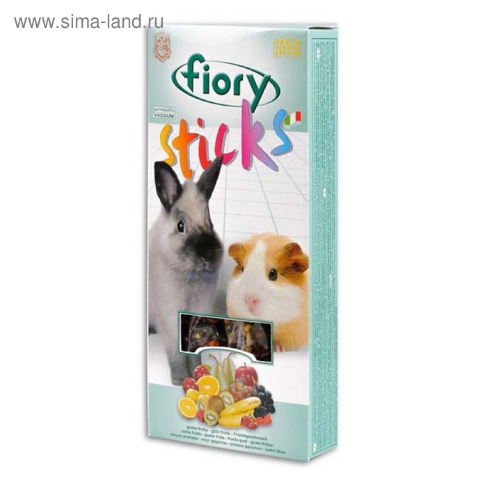 Лакомство для кроликов и морских свинок FIORY Sticks. с фруктами, 2×50 г - Фото 1