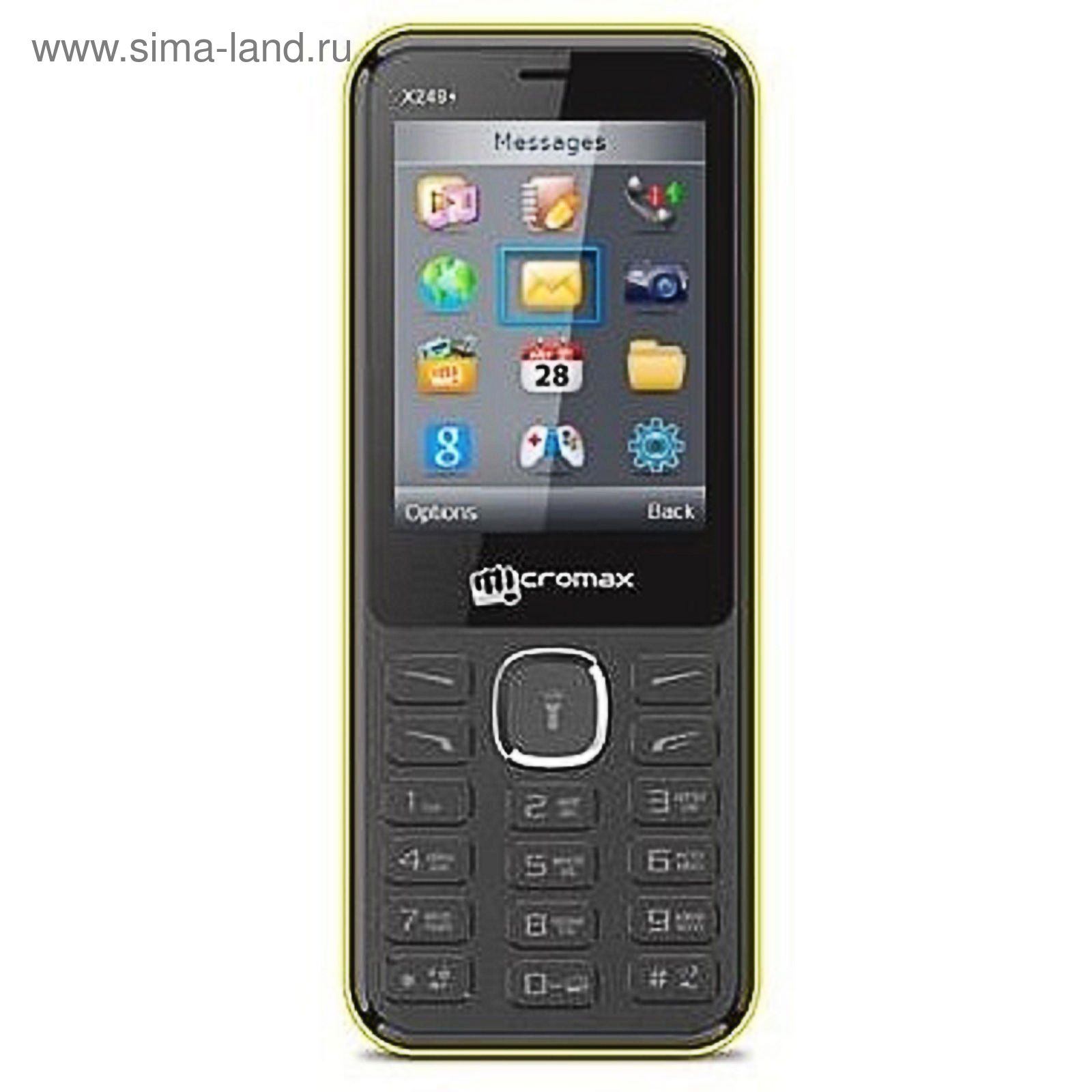 Сотовый телефон Micromax X249+ yellow (желтый)