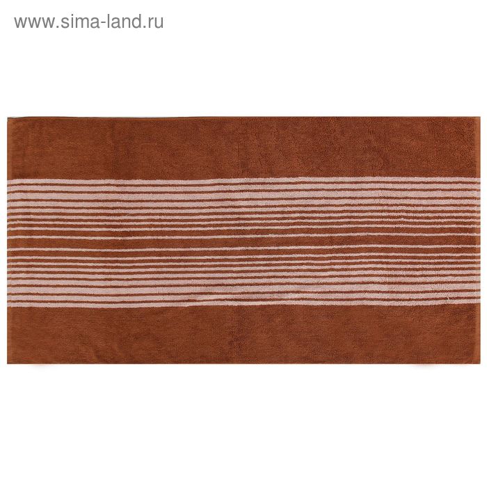 Полотенце махровое пестротканное, полосы коричневые, размер 30х70 см, хлопок 340 г/м2 - Фото 1