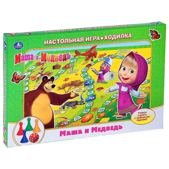 Настольная игра «Маша и Медведь», 2-4 игрока, 3+ - Фото 1