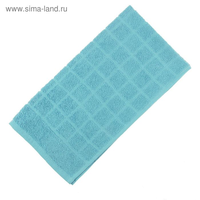 Полотенце махровое, цвет голубой, размер 47х90 см, хлопок 340 г/м2 - Фото 1