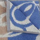 Полотенце махровое пестротканное, вензель голубой, размер 30х70 см, хлопок 420 г/м2 - Фото 2