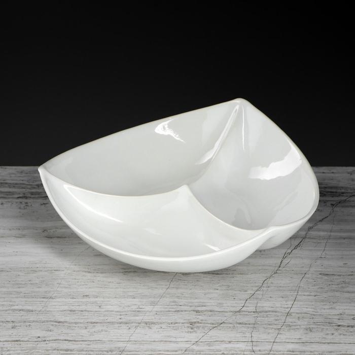 Менажница керамическая «Орешник», 22 см, белая - Фото 1