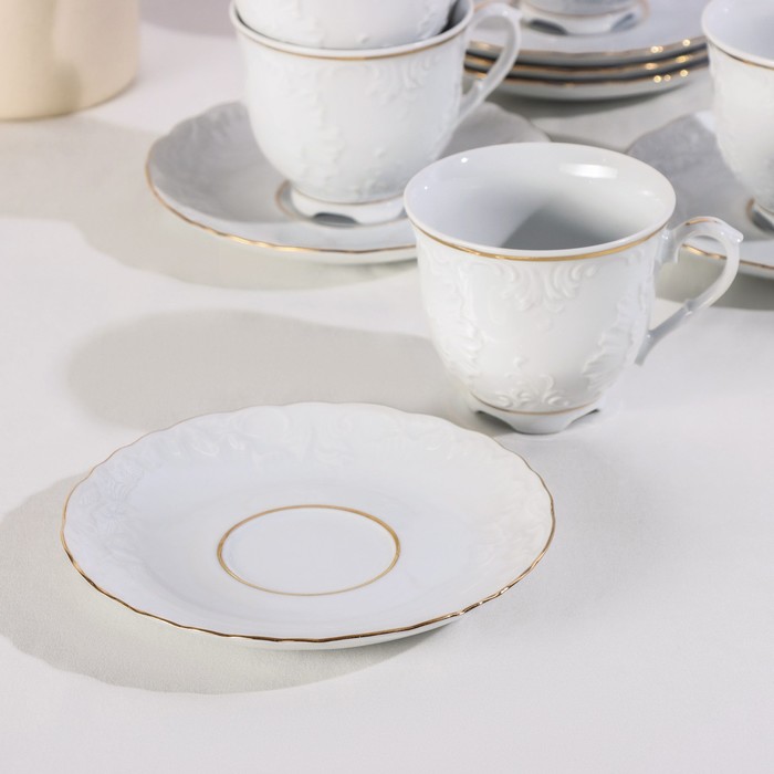 Сервиз чайный на 6 персон «Rococo золото», 12 предметов: чашка 250 мл, блюдце - фото 1909752203