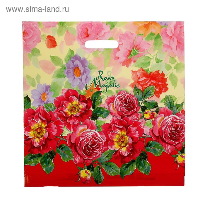 Пакет "Шиповник", полиэтиленовый с вырубной ручкой, 44х44 см, 70 мкм - Фото 1
