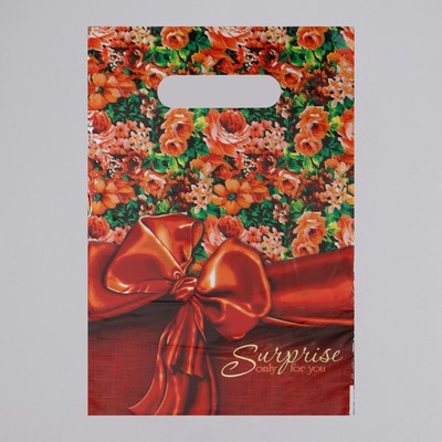 Пакет "Сюрприз", полиэтиленовый с вырубной ручкой, 20 х 30 см, 30 мкм