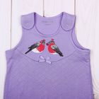 Комплект для девочки (полукомбинезон и футболка), рост 86 см (48), цвет сиреневый/молочный - Фото 3