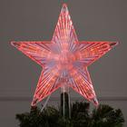 Светодиодная верхушка на ёлку «Звезда белая» 22 см, 30 LED, провод 2 метра, 220 В, свечение красное - Фото 1