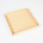 Коробка для кондитерских изделий с PVC крышкой «Стильная», 21 × 21 × 3 см - Фото 2