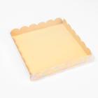 Коробка для кондитерских изделий с PVC крышкой «Стильная», 21 × 21 × 3 см - Фото 3