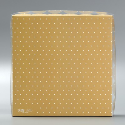 Коробка для печенья, кондитерская упаковка с PVC крышкой, «Кружевная», 21 х 21 х 3 см