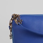Сумка женская, отдел на молнии, 3 наружных кармана, длинный ремень, цвет голубой - Фото 4