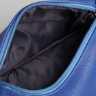 Сумка женская, отдел на молнии, 3 наружных кармана, длинный ремень, цвет голубой - Фото 5