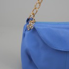 Сумка женская, отдел на молнии, 2 наружных кармана, длинный ремень, цвет голубой - Фото 4