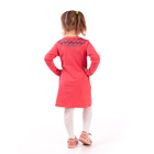Платье для девочки "Весёлые совы", рост 98 см (52), цвет коралловый, принт орнамент (арт. ДПД414067н_Д) - Фото 2