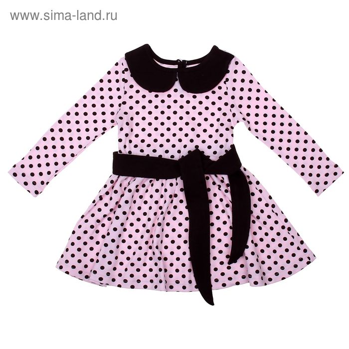 Платье для девочки "Осенний блюз", рост 146 см (76), цвет шоколадный/розовый, принт горошек (арт. ДПД8540) - Фото 1