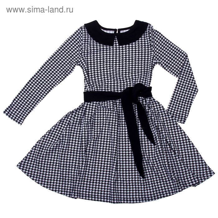 Платье для девочки "Осенний блюз", рост 140 см (72), цвет тёмно-синий/белый (арт. ДПД856067н_Д) - Фото 1