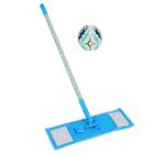 Швабра для мытья пола плоская Доляна «Мозаика», насадка из микрофибры 43×13 см, телескопическая ручка 68-120 см - Фото 1