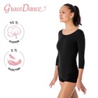 Купальник гимнастический Grace Dance, с шортами, с рукавом 3/4, р. 40, цвет чёрный - фото 317922960