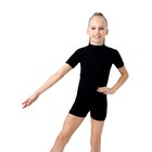 Купальник гимнастический Grace Dance, с шортами, с коротким рукавом, р. 28, цвет чёрный - Фото 2
