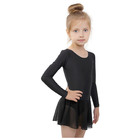 Купальник для хореографии, с длинным рукавом, юбка-сетка, размер 38, цвет чёрный - Фото 1