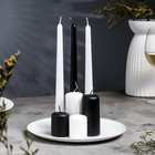 Подсвечник плоский «Чашка», металл, 22.5×1.6 см, белый - Фото 1