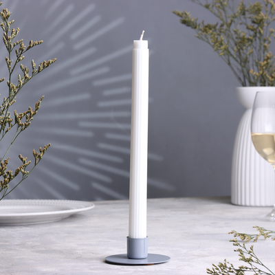 Подсвечник «Круг» металл на 1 свечу, 7×3 см, серый