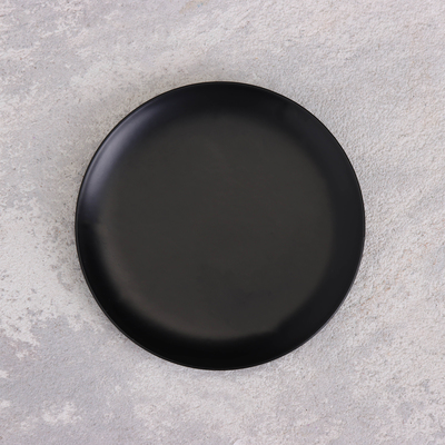 Подсвечник плоский «Тарелка», металл, 7.6 см, чёрный муар