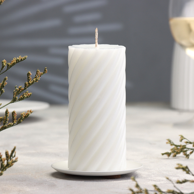 Подсвечник плоский «Тарелка», металл, 7.6 см, белый