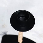 Подсвечник металл на 1 свечу "Родон", 21х12,2 см, чёрный муар - Фото 4