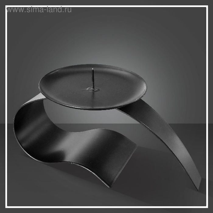 Подсвечник металл на 1 свечу "Слоник", 7,5х14,5 см, черный муар - Фото 1