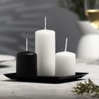 Подсвечник плоский «Тарелка квадро», металл, 12.6×12.6×1.3 см, чёрный - Фото 1