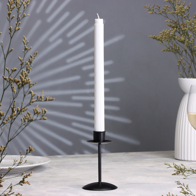 Подсвечник на 1 свечу «Боб», металл, 7.4×12 см, чёрный