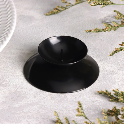 Подсвечник на 1 свечу «Гадальный», металл, 7.3×3 см, чёрный