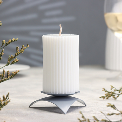 Металлический подсвечник на 1 свечу «Звёздочка», 8×7.5×3 см, серый