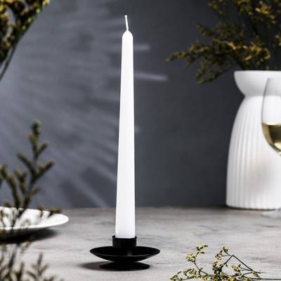 Подсвечник на 1 свечу «Лотос», металл, 7.5×2.5 см, чёрный