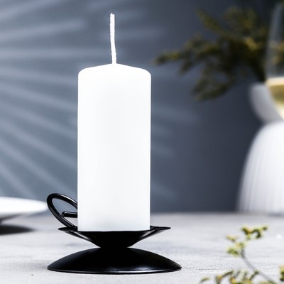 Подсвечник на 1 свечу «Цветок», металл, 9×3.5 см, чёрный