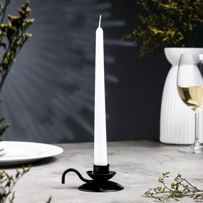 Подсвечник на 1 свечу «Ретро», металл, 10×4 см, чёрный муар