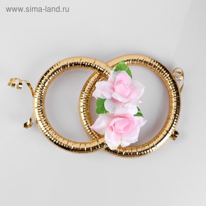 Кольца на радиатор «Свадьба» с розовыми цветами - Фото 1