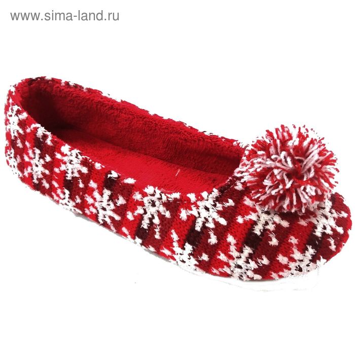 Тапочки женские (балетки), размер 36-40, цвет красный/песочный/голубой 135-5511 Б - Фото 1