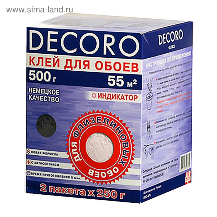 Клей для флизелиновых обоев Decoro ART 120-500, 500 г (на 55 м²) - Фото 1